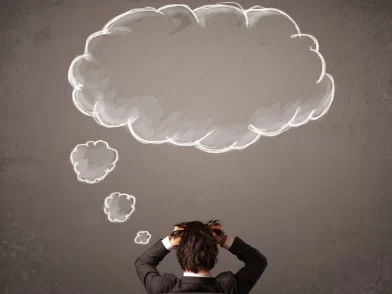 Someone sitting overthinking